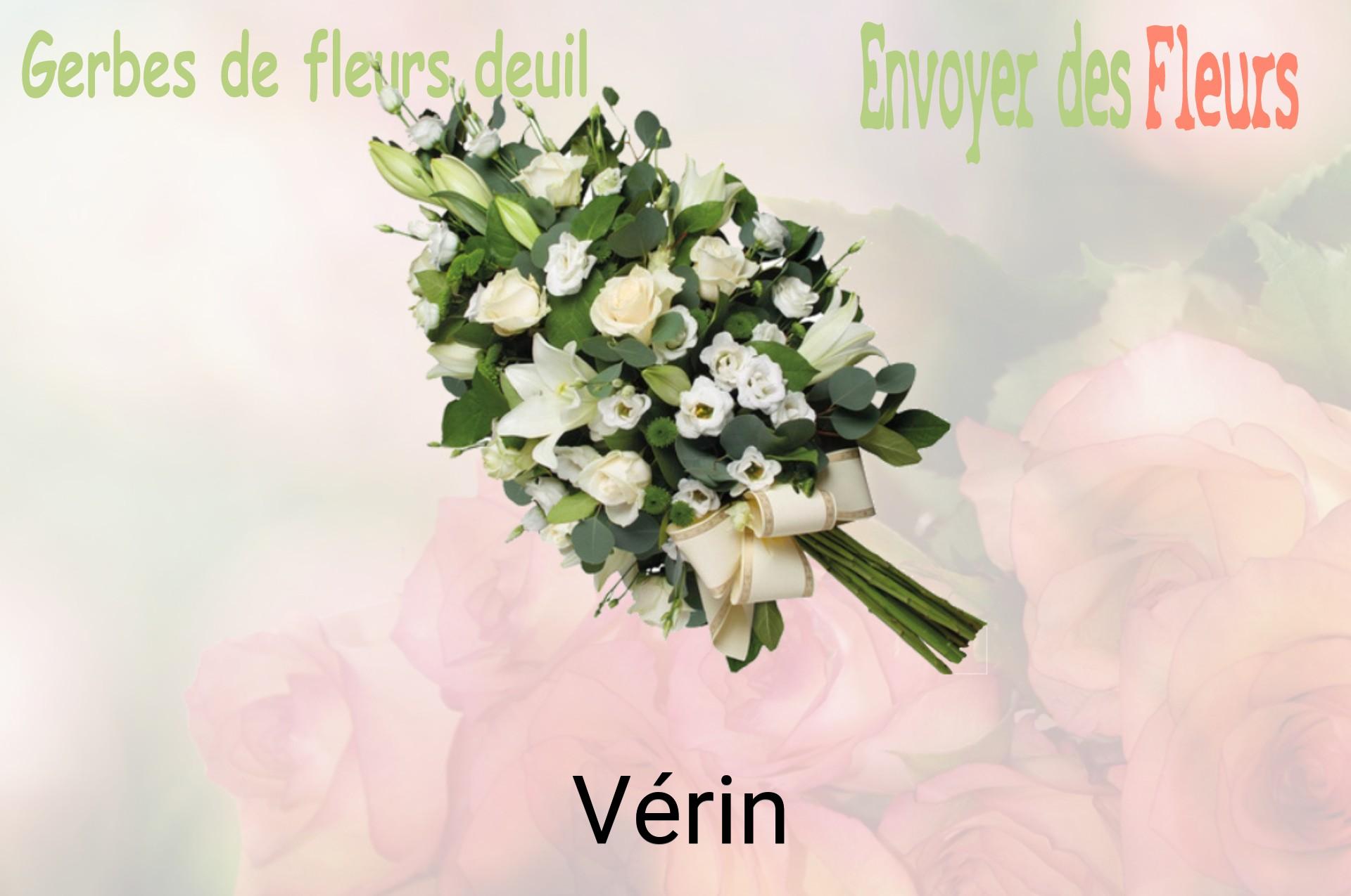 Gerbe de fleurs de deuil livrée à Vérin
